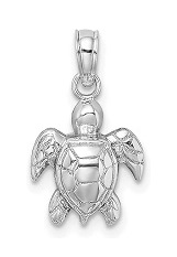 fetching sea turtle white gold baby charm